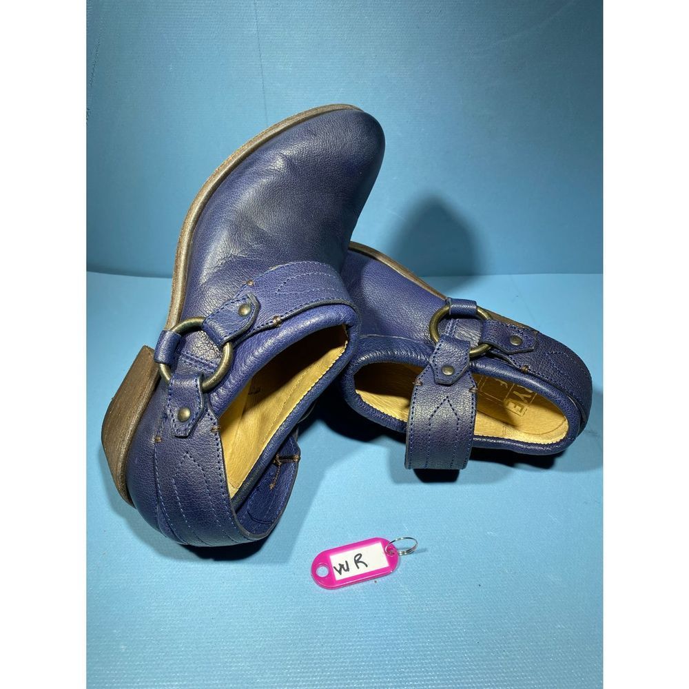 Frye Belted Harness Boots Slip On Mule Clog Western Cowgirl 6 B 3470160 Blue 8.5